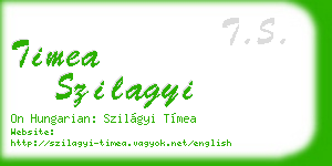 timea szilagyi business card