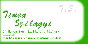 timea szilagyi business card